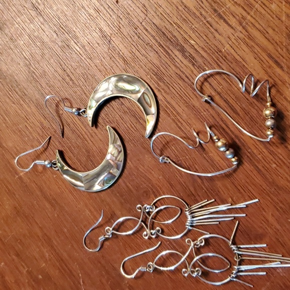 Artisan Silver Wire & Abalone earring lot - Picture 1 of 4